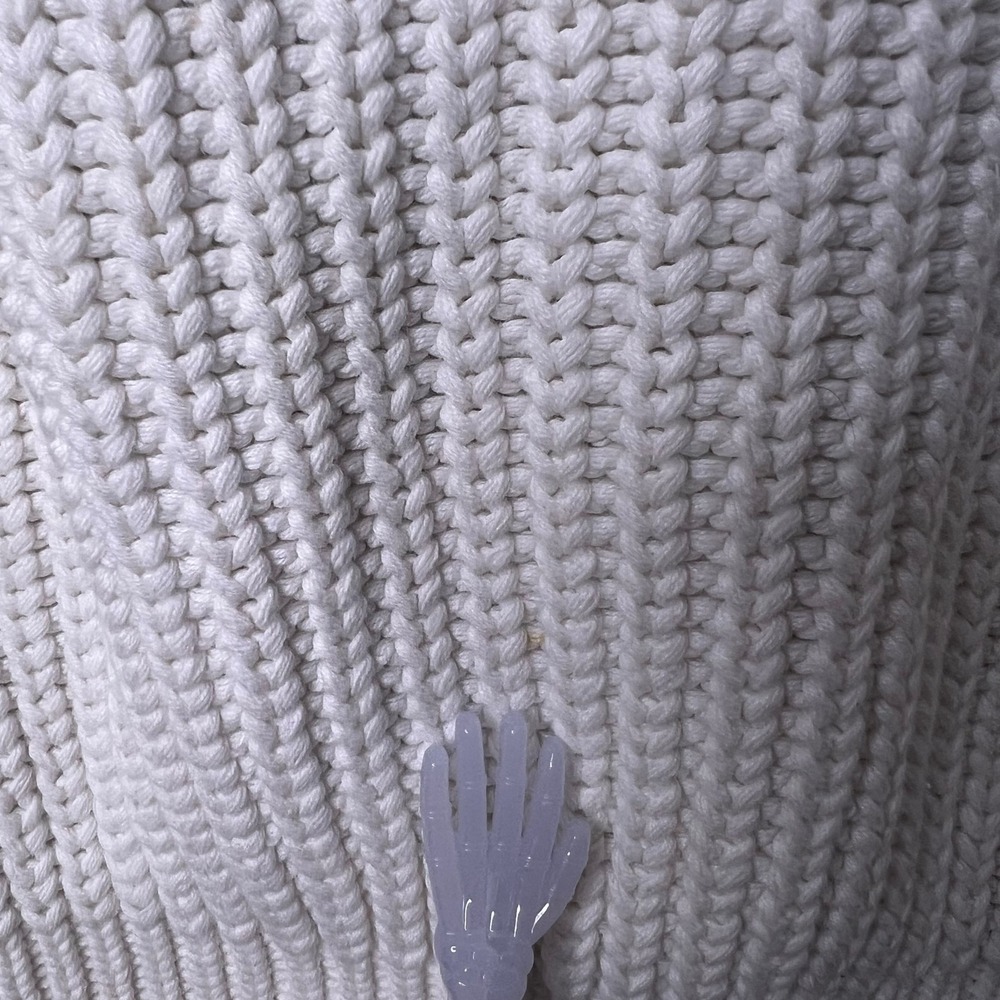 Vintage J.Crew Oarsman Mens XL Heavy Knit Fisherman Sweater Ivory White - Picture 4 of 9